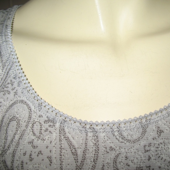 Vintage Paisley Pattern Long Sleeve Top T-Shirt Large Gray Grannycore Boho Femme - Picture 5 of 8